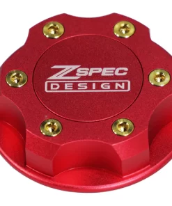 ZSPEC BILLET OIL FILLER CAP FOR NISSAN/INFINITI/DATSUN, RED CAP W/ TITANIUM ACCENTS