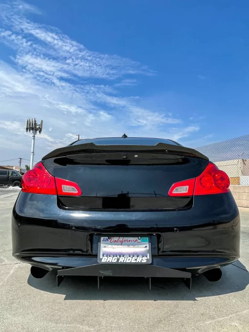 Carbon Fiber Rear Roof Spoiler For 2007-2015 Infiniti G35 G37 Sedan – JDM Style Pre-Painted Black