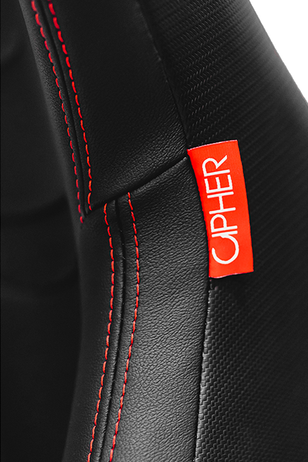 CPA2009RS Cipher Racing Seats Black Leatherette Carbon Fiber w/ Red Stitching - Pair (NEW!)