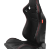 CPA2009RS Cipher Racing Seats Black Leatherette Carbon Fiber w/ Red Stitching - Pair (NEW!)