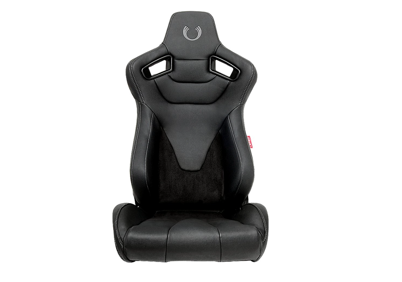 Cipher Racing Seats Black Suede & Fabric w/ Carbon Fiber Poly Backing - Pair