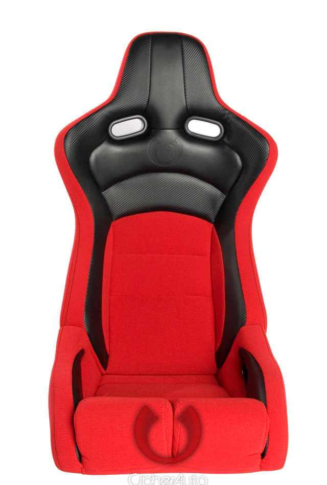 Cipher Auto -  Viper Racing seats red cloth w/ black carbon PU - pair