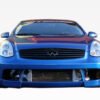 2003-2007 Infiniti G35 2dr DMX Front Bumper. All Vis fiberglass Body Kits; bumpers, Lips side skirts, spoilers, and hoods are made out of a high quality fiberglass. All Body Kits come with wire mesh if applicable. Professional installation required. Picture shown is for illustration purpose only. Actual product may vary due to product enhancement. Modification of part is required to ensure proper fitment. Test fit all Body Kit parts before any modification or painting. Accessories like fog lights, driving lights, splitter, canards, add-on lip, intake scoops, or other enhancement products are not included unless specified in the product description. Intended for OFF ROAD use only.