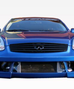 2003-2007 Infiniti G35 2dr DMX Front Bumper. All Vis fiberglass Body Kits; bumpers, Lips side skirts, spoilers, and hoods are made out of a high quality fiberglass. All Body Kits come with wire mesh if applicable. Professional installation required. Picture shown is for illustration purpose only. Actual product may vary due to product enhancement. Modification of part is required to ensure proper fitment. Test fit all Body Kit parts before any modification or painting. Accessories like fog lights, driving lights, splitter, canards, add-on lip, intake scoops, or other enhancement products are not included unless specified in the product description. Intended for OFF ROAD use only.