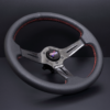 CARBON FIBER PERFORATED LEATHER RACE WHEEL