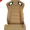 Cipher Auto - Racing Seats Desert Sand Beige Leatherette Carbon Fiber w/ Beige