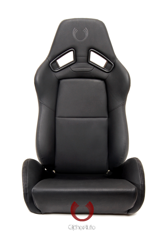 Cipher AR-8 Revo Racing Seats All Black Leatherette w/ black outer stitching -Pair