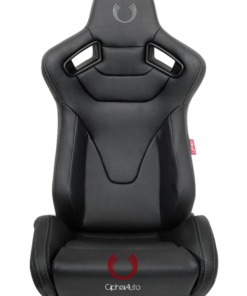 Cipher Auto - Racing Seats Black Leatherette Carbon Fiber w/ gray stitching - pair