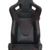 CPA2009 AR-9 Revo Racing Seats Black Leatherette Carbon Fiber with Red Diamond Stitching - Pair (NEW!)