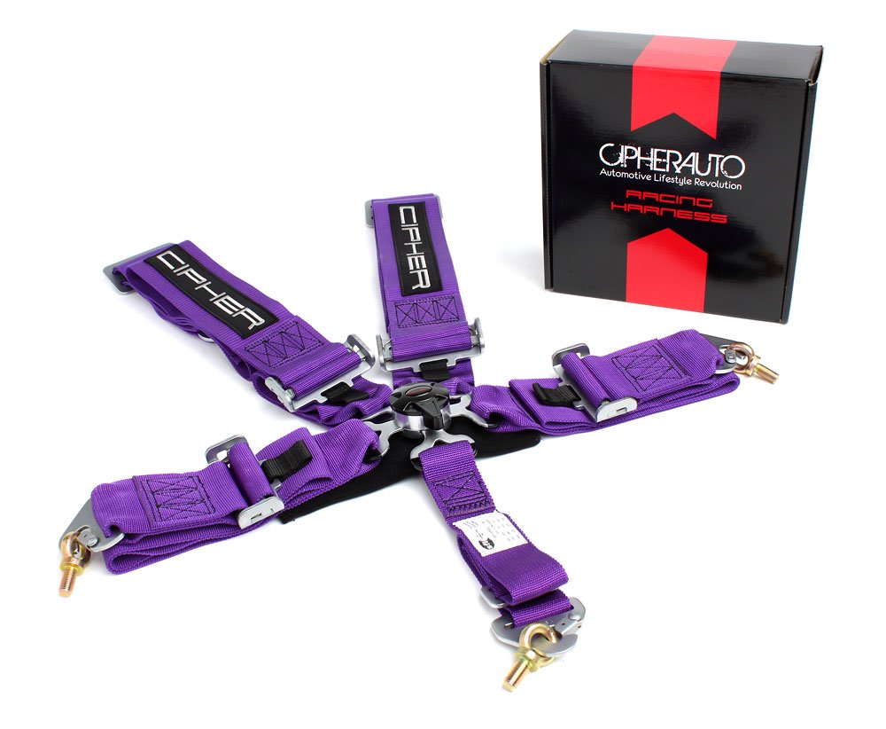 Cipher Purple 5 Point 3 Inches Camlock Racing Harness - SFI 16.1