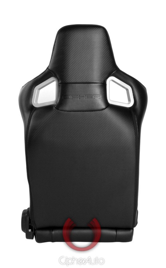 Cipher Auto - Racing Seats Black Leatherette Carbon Fiber w/ black stitching