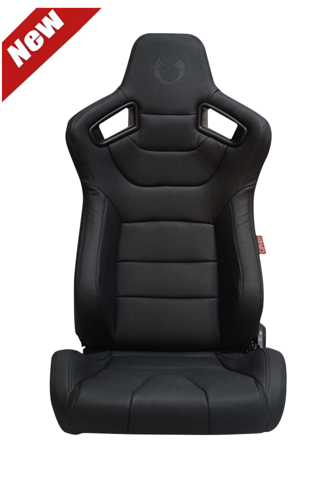 Cipher Auto - Racing Seats Black Leatherette Carbon Fiber w/ black stitching - Pair