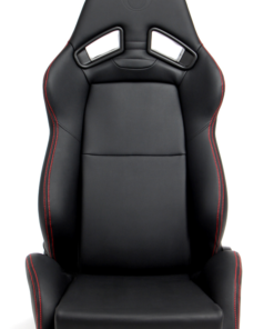 Cipher Auto - AR-8 Revo Racing Seats all black leatherette w/ red outer stitching