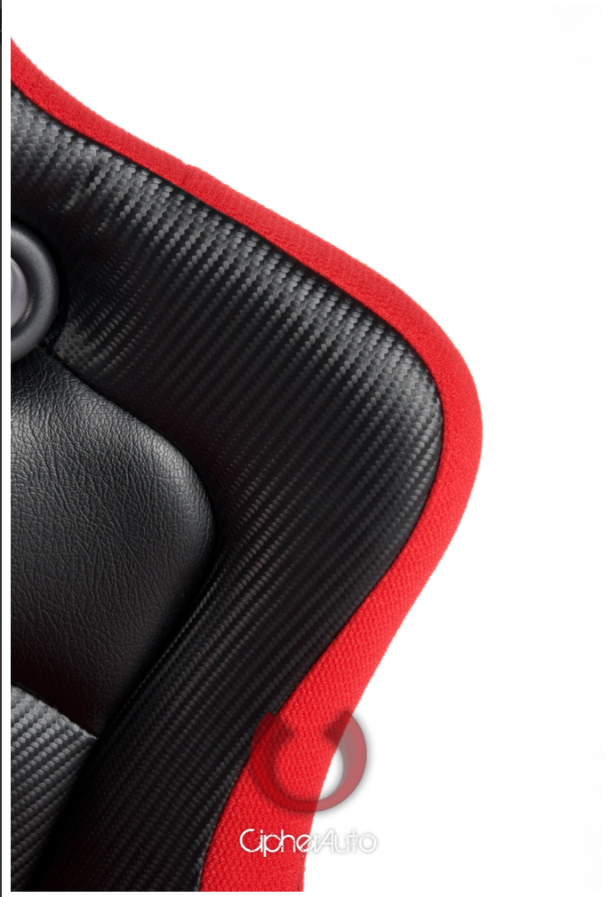 Cipher Auto -  Viper Racing seats red cloth w/ black carbon PU - pair