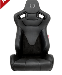Cipher Auto - Racing Seats Black Suede & Fabric w/ Carbon Fiber Poly Backing - Pair