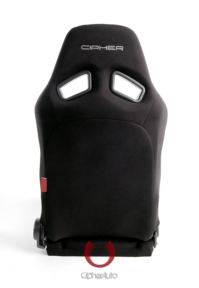 Cipher Auto - AR-8 Revo Racing Seats All Black Fabric w/red outer stitching - Pair