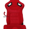 Cipher Auto - AR-9 Revo Racing Seats Red Suede & Fabric w/ Carbon Fiber Poly Backing - Pair