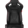 CPA2009RS Cipher Racing Seats Black Leatherette Carbon Fiber w/ Red Stitching - Pair (NEW!)