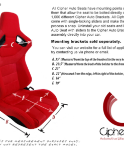 Cipher Auto - Racing Seats Black Leatherette Carbon Fiber w/ black stitching - Pair