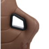 Cipher Auto -  Racing Seats Mocha Leathrette Carbon Fiber w/ Brown Stitching