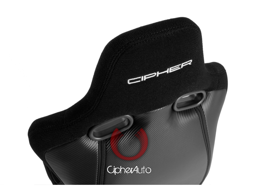Cipher Auto - Viper Racing Seats black cloth black carbon pu w/ black stitching