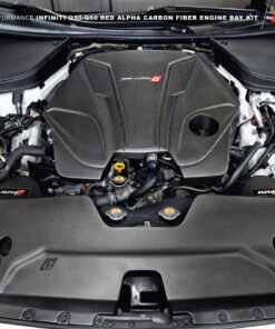 AMS Performance Infiniti Q50 & Q60 Red Alpha Matte Carbon Fender Side Trim Set