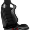 Cipher Auto - Racing Seats Black Leatherette Carbon Fiber w/ black stitching