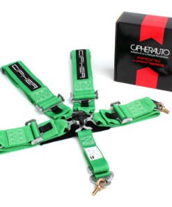 Cipher Green 5 Point 3 Inches Camlock Racing Harness - SFI 16.1