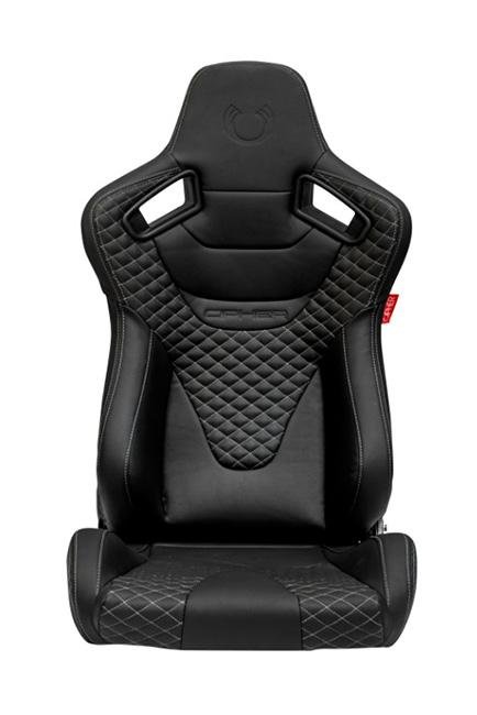 CPA2009RS AR-9 Revo Racing Seats Black Leatherette Carbon Fiber with Gray Diamond Stitching - Pair