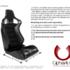 Cipher Auto - Racing Seats Gray Leatherette Carbon Fiber w/ dark grey stitching