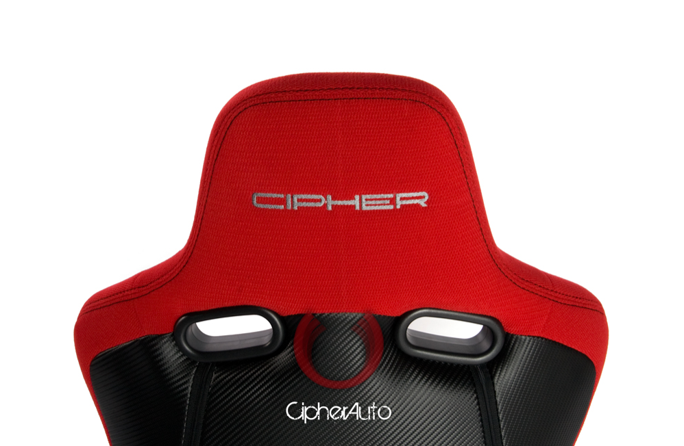 Cipher Auto -  Viper Racing seats red cloth w/ black carbon PU - pair