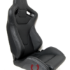 Cipher Auto - Racing Seats Black Leatherette Carbon Fiber w/ gray stitching - pair