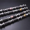 CAMSHAFT NISSAN VQ35DE / HRPLEASE NOTE
Upgrading the Valve Springs is required when using Camshafts with Cam Lift greater than 11.0mm (sold separately).
When using Camshafts with Cam lift greater than 11.0mm on the intake side there is a chance that the valves can come into contact with the piston when the eVTC advances the timing. In this case it is highly recommended to recess the pistons to guarantee adequate clearance. Example: The standard advance amount with the stock head and stock pistons with the eVTC will require approximately 1mm valve recess on the piston.