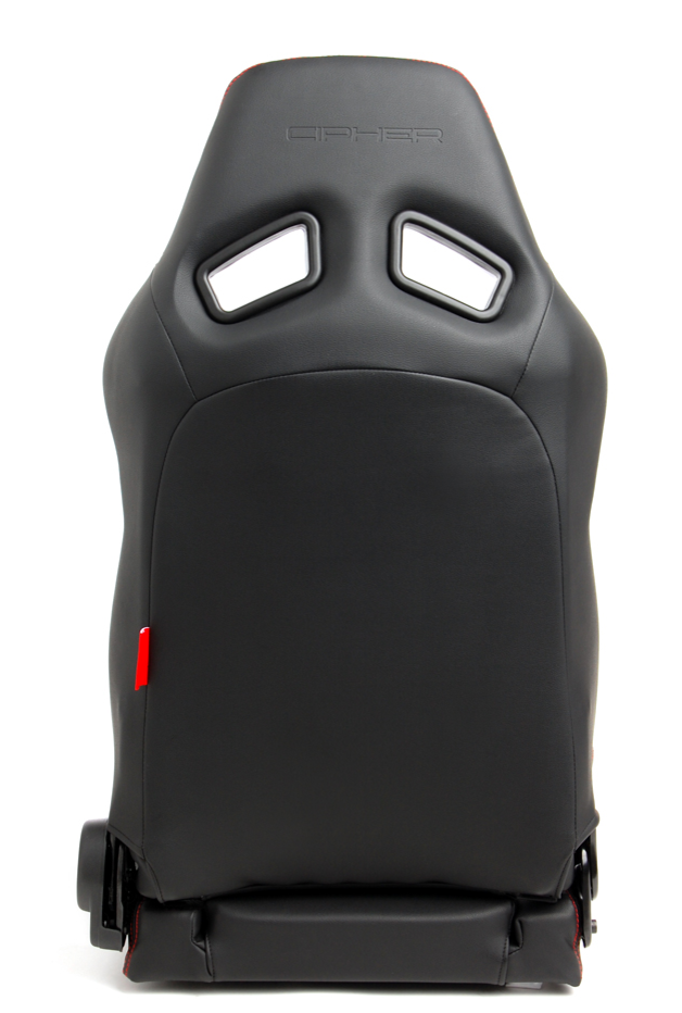 Cipher Auto - AR-8 Revo Racing Seats all black leatherette w/ red outer stitching