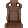 Cipher Auto -  Racing Seats Mocha Leathrette Carbon Fiber w/ Brown Stitching