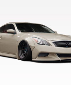 2008-2013 Infiniti G37 2Dr Walker Full Kit. Kit includes: Front bumper, Front splitter, side skirts, rear diffuser, front and rear fender flares, All Vis fiberglass Body Kits; bumpers, Lips side skirts, spoilers, and hoods are made out of a high quality fiberglass. All Body Kits come with wire mesh if applicable. Professional installation required. Picture shown is for illustration purpose only. Actual product may vary due to product enhancement. Modification of part is required to ensure proper fitment. Test fit all Body Kit parts before any modification or painting. Accessories like fog lights, driving lights, splitter, canards, add-on lip, intake scoops, or other enhancement products are not included unless specified in the product description. Intended for OFF ROAD use only.