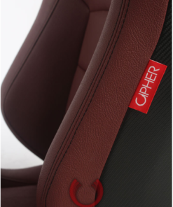 Cipher Auto - Racing Seats Maroon Leatherette Carbon Fiber w/ black stitching