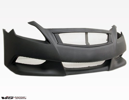 2008-2013 Infiniti G37 2dr Zelda Front Bumper. All Vis fiberglass Body Kits; bumpers, Lips side skirts, spoilers, and hoods are made out of a high quality fiberglass. All Body Kits come with wire mesh if applicable. Professional installation required. Picture shown is for illustration purpose only. Actual product may vary due to product enhancement. Modification of part is required to ensure proper fitment. Test fit all Body Kit parts before any modification or painting. Accessories like fog lights, driving lights, splitter, canards, add-on lip, intake scoops, or other enhancement products are not included unless specified in the product description. Intended for OFF ROAD use only.