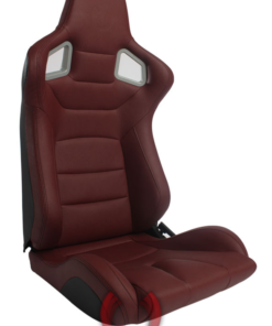 Cipher Auto - Racing Seats Maroon Leatherette Carbon Fiber w/ black stitching