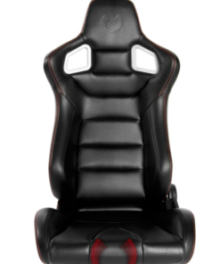 Cipher Auto - Racing Seats Black Carbon Fiber Leatherette w/ Red Stitching