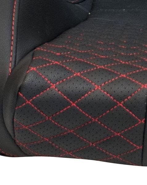 CPA2009 AR-9 Revo Racing Seats Black Leatherette Carbon Fiber with Red Diamond Stitching - Pair (NEW!)